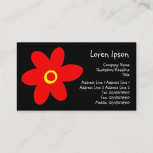 Carte De Visite Pop Flower II - Noir