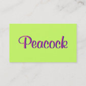 Carte De Visite Pop Peacock (Dos)