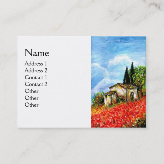 CARTE DE VISITE POPIES EN TOSCANE (Devant)