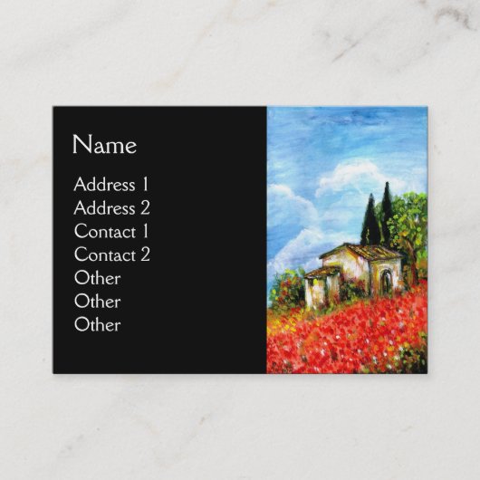 CARTE DE VISITE POPIES EN TOSCANE (Devant)