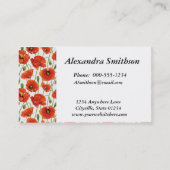 Carte De Visite Poppies rouges (Dos)