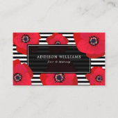 Carte De Visite Poppies rouges et rayures (Devant)