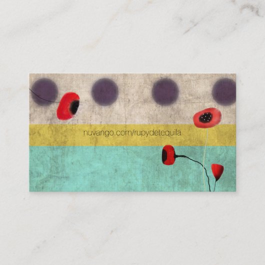 Carte De Visite Poppy pois (Devant)