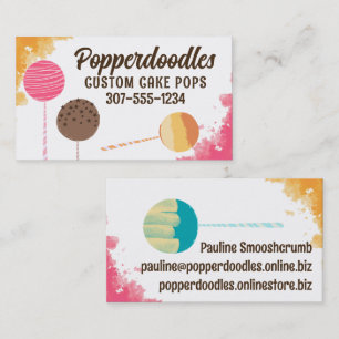 Carte De Visite Pops de gâteau boulangerie confiseries