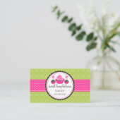 Carte De Visite Pops de gâteau et Cupcake Vert Rose (Debout devant)