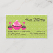 Carte De Visite Pops de gâteau et Cupcake Vert Rose (Dos)
