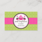 Carte De Visite Pops de gâteau et Cupcake Vert Rose (Devant)