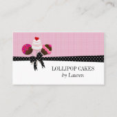 Carte De Visite Pops de gâteau rose (Devant)