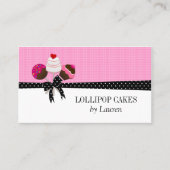 Carte De Visite Pops de gâteau rose (Devant)
