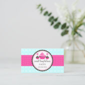 Carte De Visite Pops de gâteaux et Cupcake Aqua Rose (Debout devant)