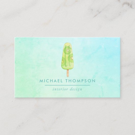 Carte De Visite Popsicle à l'aquarelle (Devant)