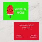 Carte De Visite Popsicle de pastèque (Devant / Derrière)