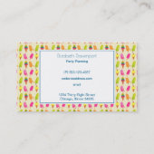 Carte De Visite Popsicles et crème glacée Monogramme personnalisé (Dos)