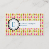 Carte De Visite Popsicles et crème glacée Monogramme personnalisé (Devant)