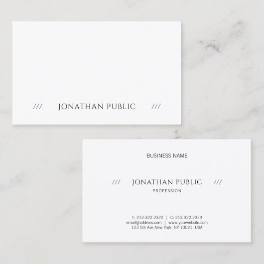 Carte De Visite Populaire Élégant Simple Plain Professionnel Moder (Devant / Derrière)