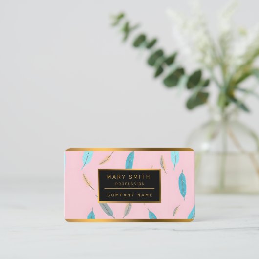 Carte De Visite Popular Feathers Luxury Boho Collection (Debout devant)