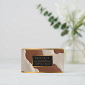 Carte De Visite Popular Luxury Elegant Faux Cow Leather Collection (Debout devant)