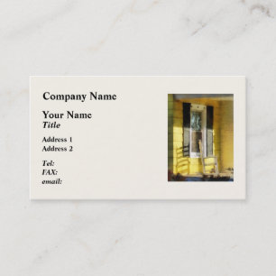 Carte De Visite Porche - longue ombre d'après-midi de chaise de