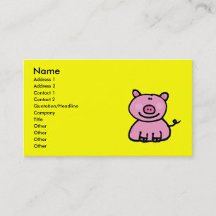 Carte De Visite Porcin rose
