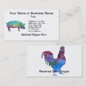 Carte De Visite Porcs Couleur-lavés brillants (Devant / Derrière)