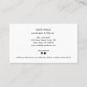 Carte De Visite Port vert de Tree Landscaper Landscaping Emblem (Dos)