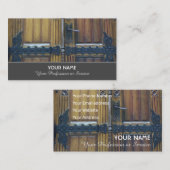 Carte De Visite Porte ancienne avec petits ferrures métalliques (Devant / Derrière)