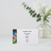 Carte De Visite Porte avec drapeau américain (Debout devant)