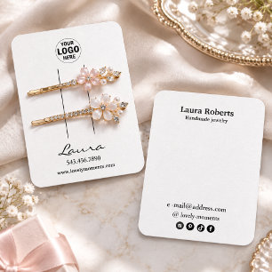 Carte De Visite Porte-barrette à clip pour cheveux avec logo noir 