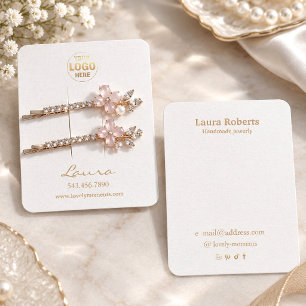 Carte De Visite Porte-barrette à clip pour logo doré et blanc