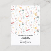 Carte De Visite Porte-bijoux à logo floral modifiable (Dos)