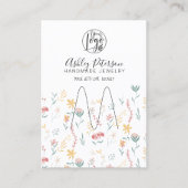 Carte De Visite Porte-bijoux à logo floral modifiable (Devant)