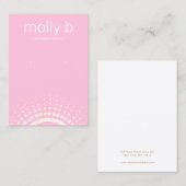 Carte De Visite Porte-bijoux à lunettes rose Sunburst (Devant / Derrière)