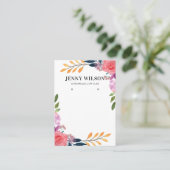 Carte De Visite Porte-bijoux ・ Aquarelle Florale (Debout devant)
