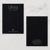 Carte De Visite Porte-bijoux élégant à oreille noire (Devant / Derrière)