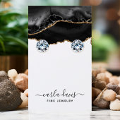 Carte De Visite Porte-bijoux en marbre noir en or