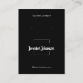 Carte De Visite Porte-bijoux noir et blanc moderne code QR des bou (Devant)