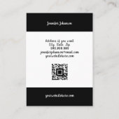 Carte De Visite Porte-bijoux noir et blanc moderne code QR des bou (Dos)
