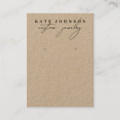 Carte De Visite Porte-bijoux Rustique Kraft Écouter Script (Devant)