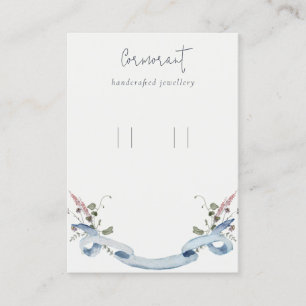 Carte De Visite Porte-boucle Fleur sauvage à ruban bleu Dusky