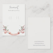 Carte De Visite Porte-boucle Fleur sauvage à ruban rose (Devant / Derrière)