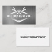 Carte De Visite Porte-clés | Arrière - plan métallique (Devant / Derrière)