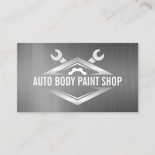 Carte De Visite Porte-clés | Arrière - plan métallique (Devant)