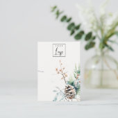 Carte De Visite Porte-collier de logo Blush Snow Winter Berries (Debout devant)