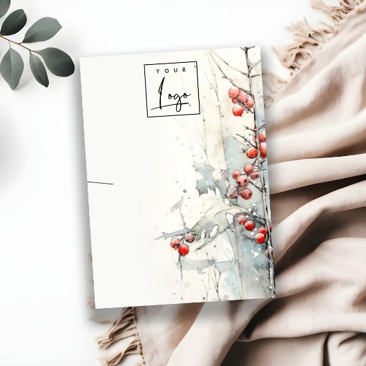 Carte De Visite Porte-collier du logo des baies d'hiver de neige r