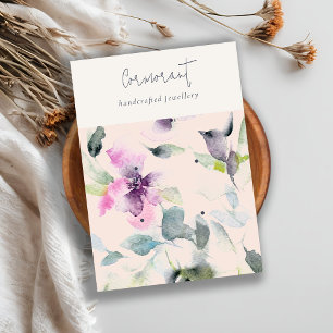 Carte De Visite Porte-culotte rose vif violet Floral 2 oreilles