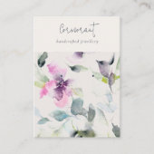 Carte De Visite Porte-culotte rose violet à script floral (Devant)