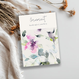 Carte De Visite Porte-culotte rose violet à script floral