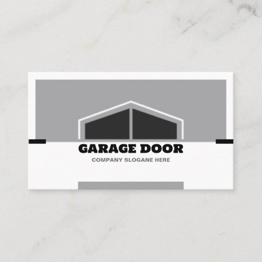 Carte De Visite Porte de garage monochrome (Devant)
