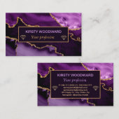 Carte De Visite Porte en marbre de Parties scintillant violet et d (Devant / Derrière)