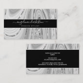 Carte De Visite Porte en marbre noir gris noir (Devant / Derrière)